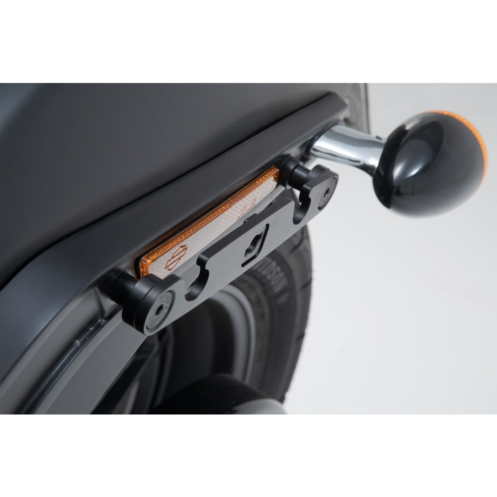 SW-Motech SW-HTA1868210400 SLH Left Side Carrier Black for Harley-Davidson Softail Fat Boy/Fat Boy S 17-Up