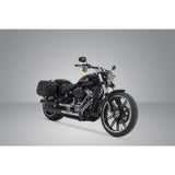 SW-Motech SW-HTA1868211500 SLH Left Side Carrier Black for Harley-Davidson Softail Fat Boy/Fat Boy S/Breakout/Breakout S 17-Up