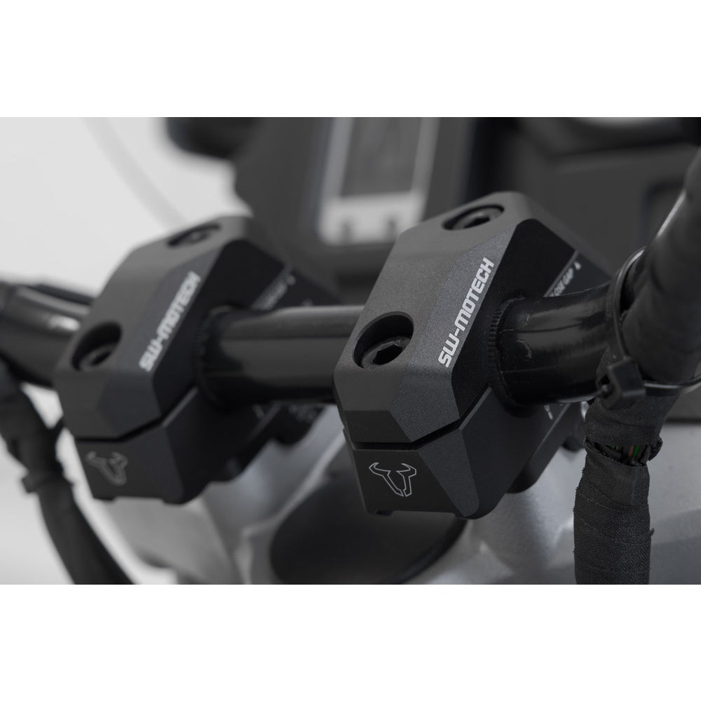 SW-Motech SW-LEH0003930000-B 25mm Bar Back Riser Black for 22mm Handlebars (with variable postion 5/10/15/20/25/30mm increments)