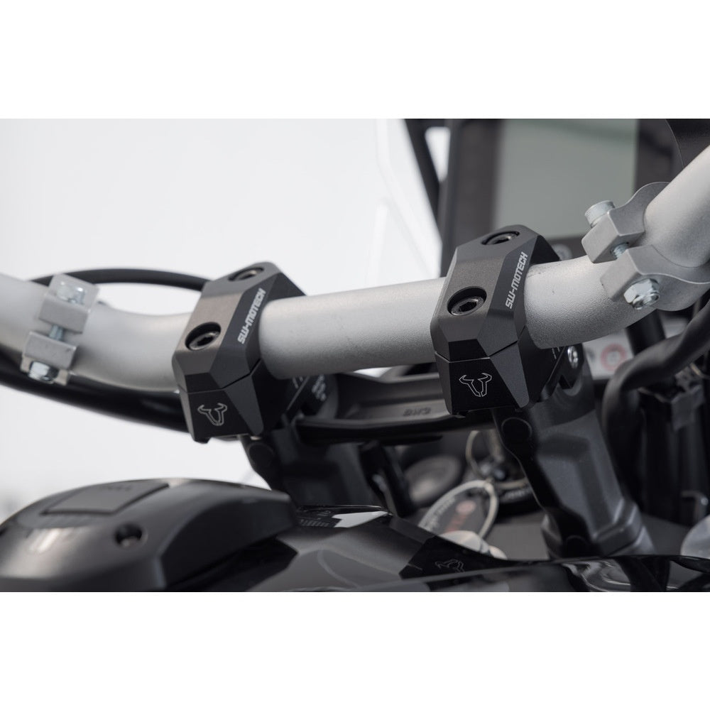 SW-Motech SW-LEH0003931000-B 28mm Bar Back Riser Black for 28mm Handlebars (with variable postion 5/10/15/20/25/30mm increments)