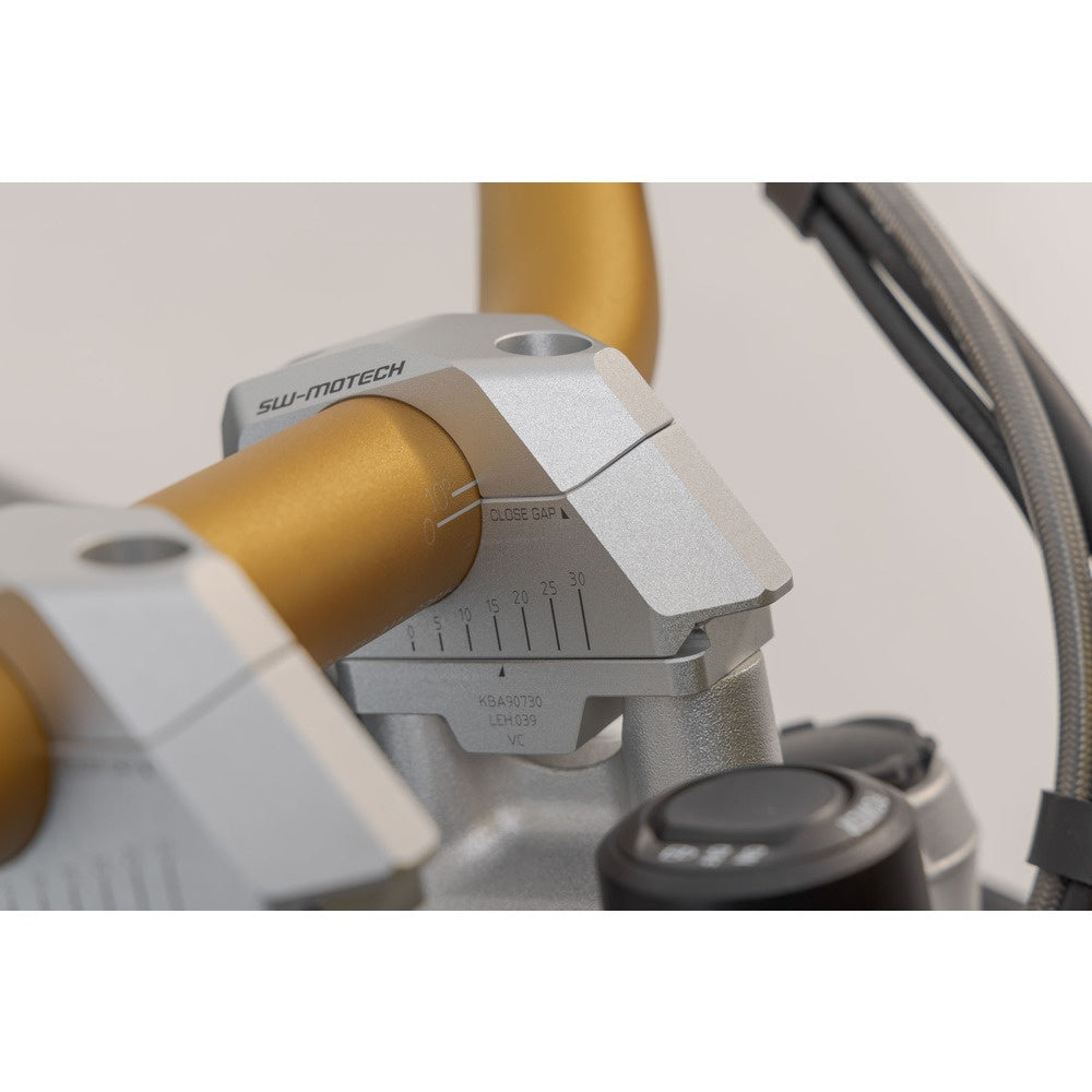 SW-Motech SW-LEH0003932000-S 32mm Bar Back Riser Silver for 28mm Handlebars (with variable postion 5/10/15/20/25/30mm increments)