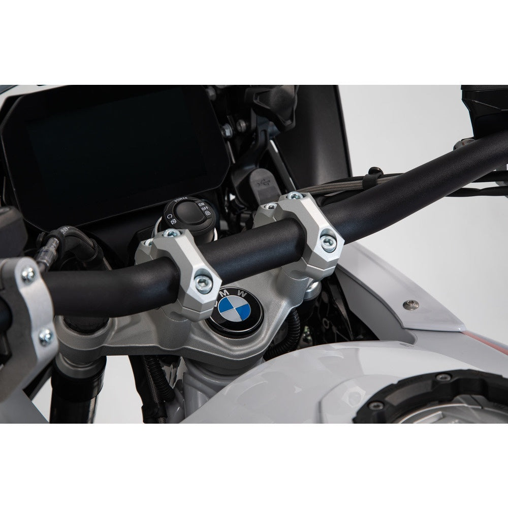 SW-Motech SW-LEH0703912601-S Bar Risers 32mm Silver for BMW S 1000 XR 16-17/R 1200 GS 12-18/Adventure 13-18/Rallye 16-18/R 1250 GS/Adventure 18-Up/Rallye 21-Up