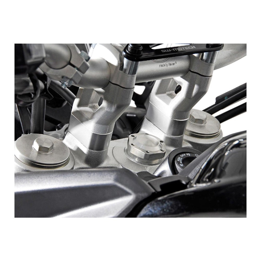 SW-Motech SW-LEH1103910000-S Bar Risers 20mm Silver for Triumph Tiger 800 10-Up/Tiger 900 19-Up/Tiger 1200 11-15/Scrambler 1200 21-Up Models