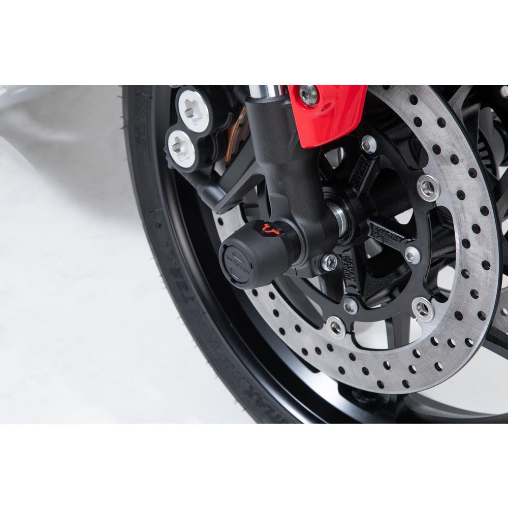 SW-Motech SW-STP0617611100-B Front Axle Slider Set Black for Yamaha Tracer 9/Tracer 9 GT 20-Up/Tracer 9 GT+ 22-Up