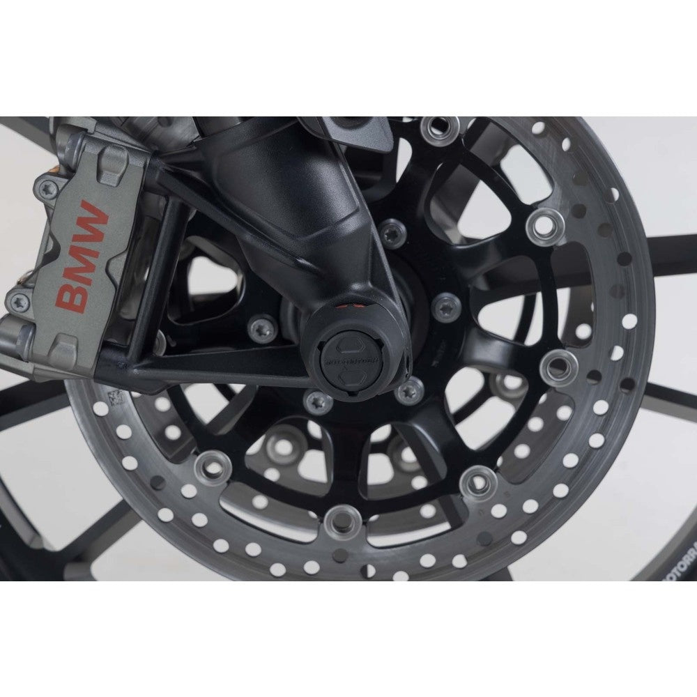 SW-Motech SW-STP0717611001-B Front Axle Slider Set Black for BMW F 800 R 15-19/S 1000 XR 15-19/R NineT 16-Up/R 1200 R/RS 14-18/R 1250 R/RS 18-Up/R 1300 GS 23-Up