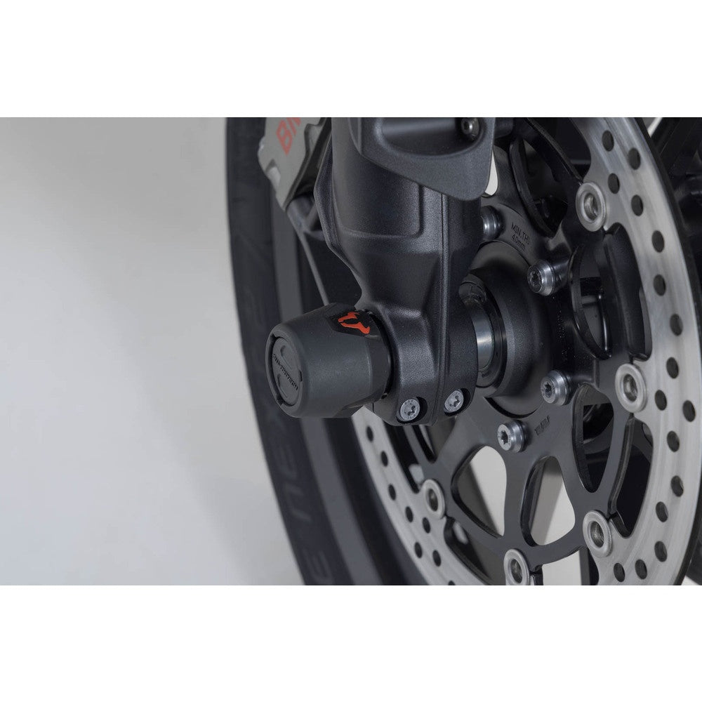 SW-Motech SW-STP0717611001-B Front Axle Slider Set Black for BMW F 800 R 15-19/S 1000 XR 15-19/R NineT 16-Up/R 1200 R/RS 14-18/R 1250 R/RS 18-Up/R 1300 GS 23-Up