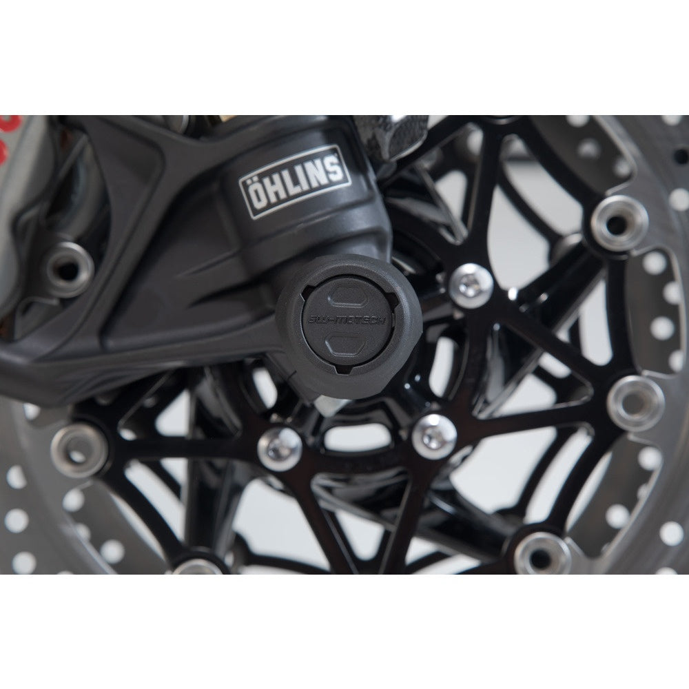 SW-Motech SW-STP1117610001-B Front Axle Slider Set Black for Triumph Tiger 1200 17-Up/Tiger 800 10-Up/Speed Triple 1050 15-Up/Yamaha Tenere 700 19-Up