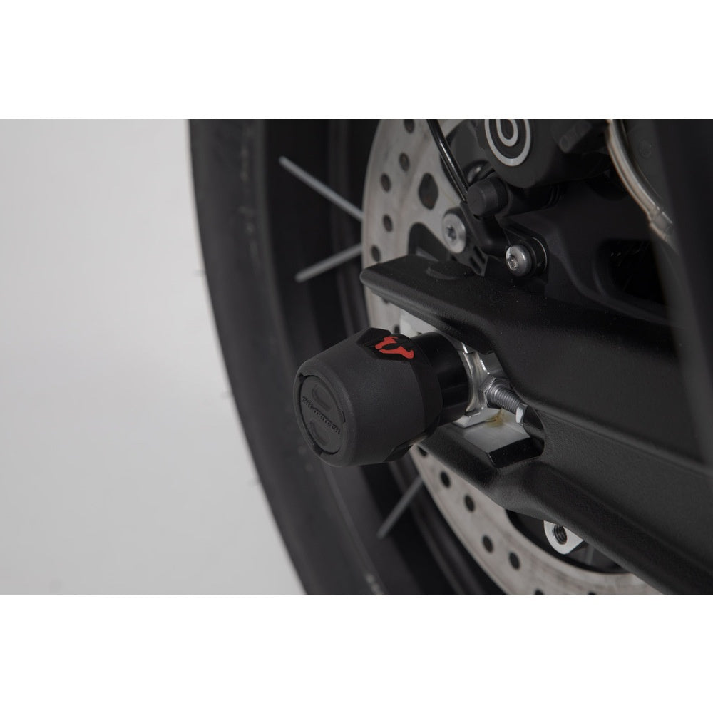 SW-Motech SW-STP1117610101-B Rear Axle Slider Set Black for Triumph Tiger 1200 17-Up/Tiger 800 10-Up/Tiger 850 Sport 21-Up/Tiger 900 19-Up Models