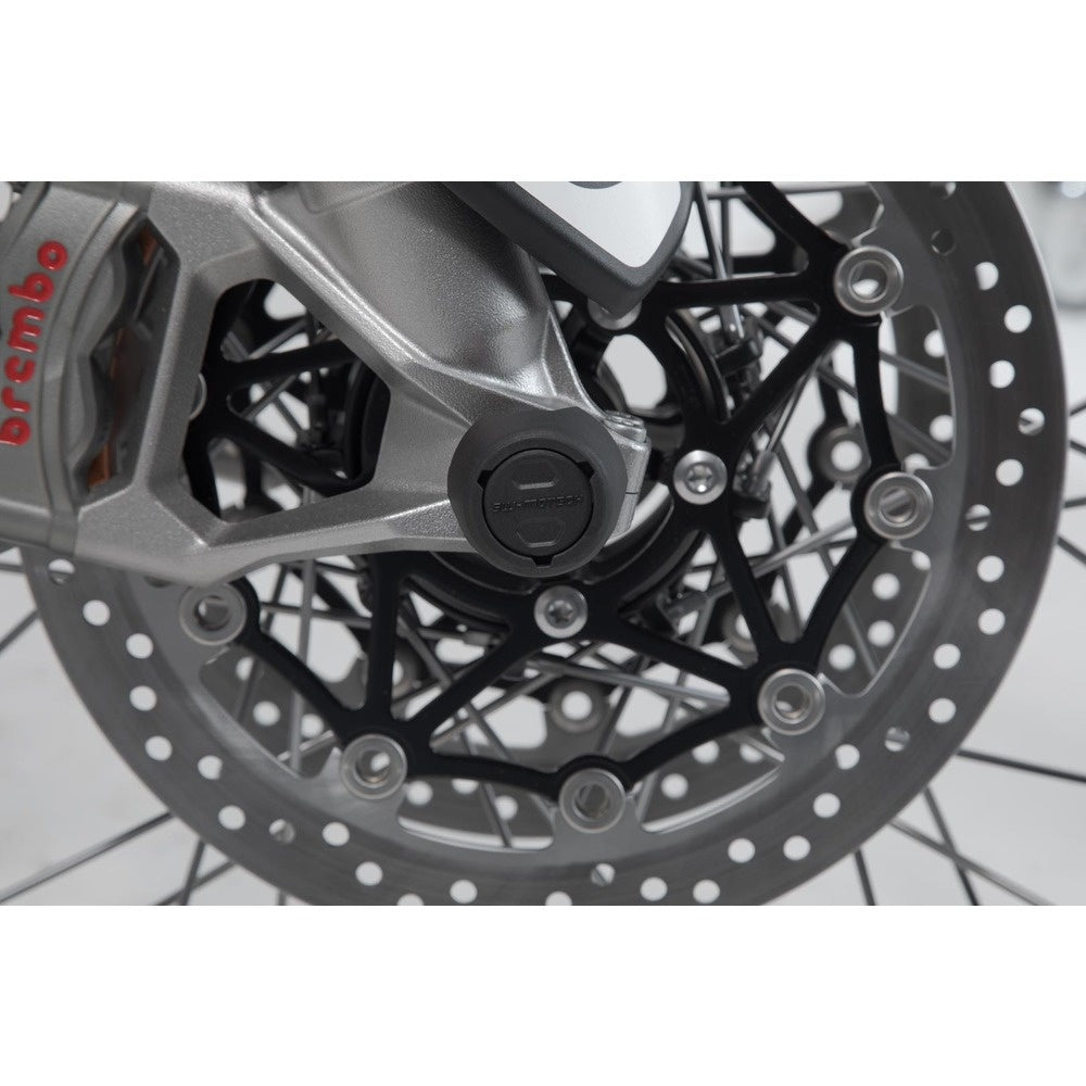 SW-Motech SW-STP1117610201-B Front Axle Slider Set Black for Honda X-ADV 16-Up/Triumph Tiger 850 Sport 21-Up/Tiger 900 19-Up/Tiger 1200 GT 22-Up/Yamaha XJR 1300 15-16