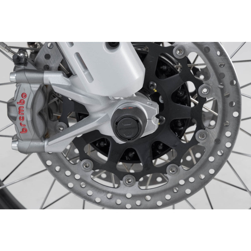 SW-Motech SW-STP2217610001-B Front Axle Slider Set Black for Ducati Monster/Multistrada/Hypermotard/Hyperstada/DesertX/Super Sport Models