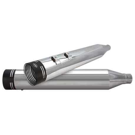 S&S Cycle SS-550-0599 4" Mufflers w/Power Band End Caps Chrome for H-D Touring 95-16 Models