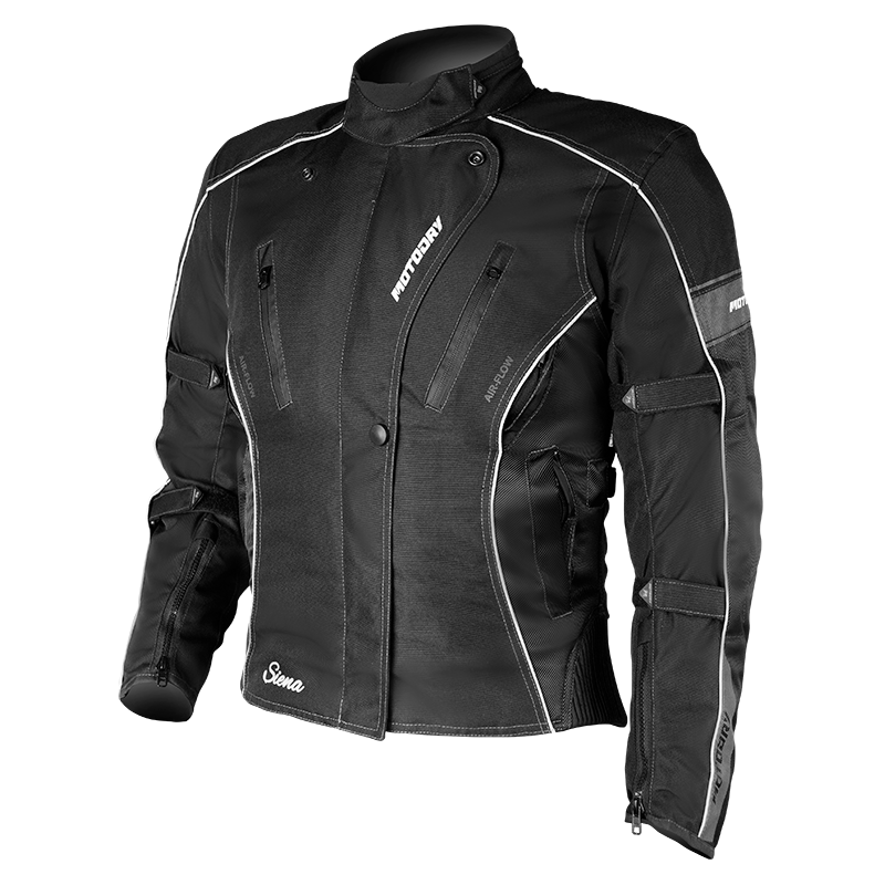 MotoDry Siena Black/White Textile Womens Jacket