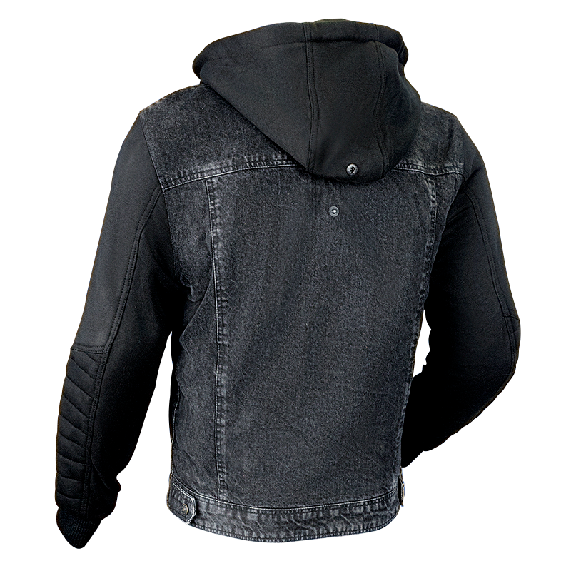 MotoDry Stone Denim Black Textile Hoodie Jacket