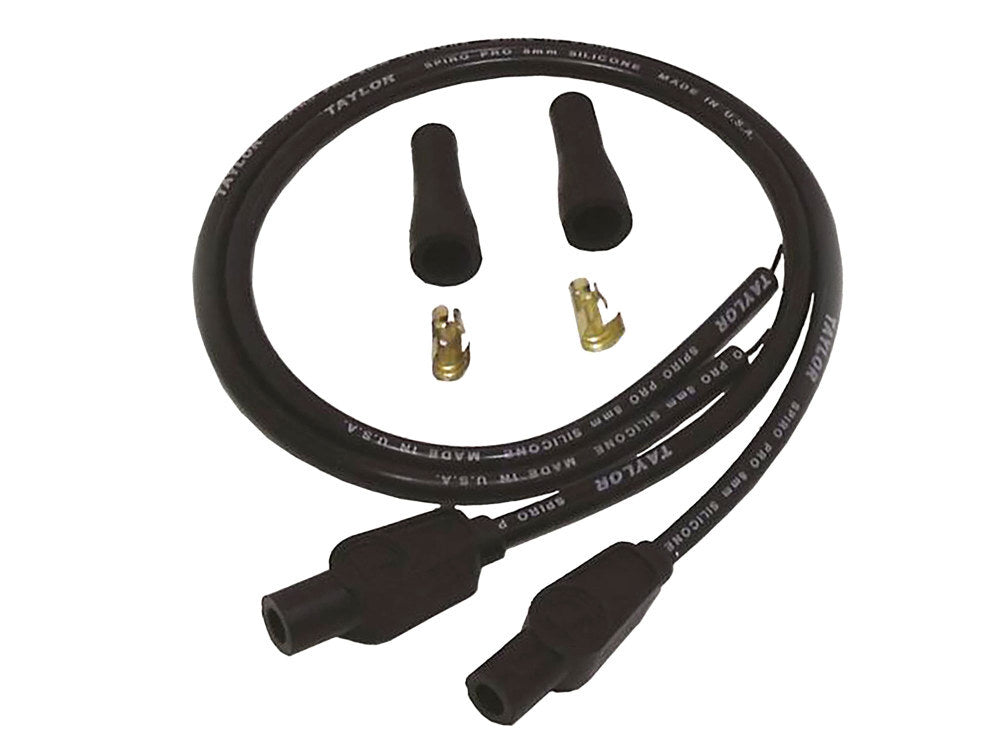 Taylor Cable Products TAY-10055 8mm 24" Universal Spark Plug Wire Set Black for Evolution Style Engines