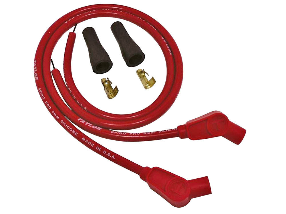 Taylor Cable Products TAY-10253 8mm 24" Universal Spark Plug Wire Set Red for Evolution Style Engines