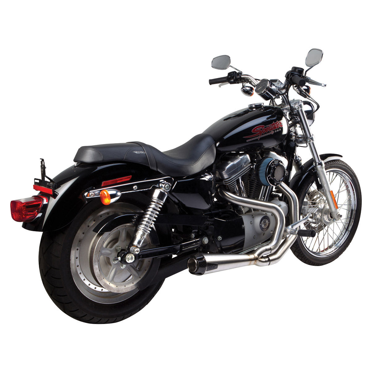 Two Brothers Racing TBR-005-4110199 Comp-S 2-1 Exhaust System Stainless Steel w/Carbon Fiber End Cap for Sportster 04-13