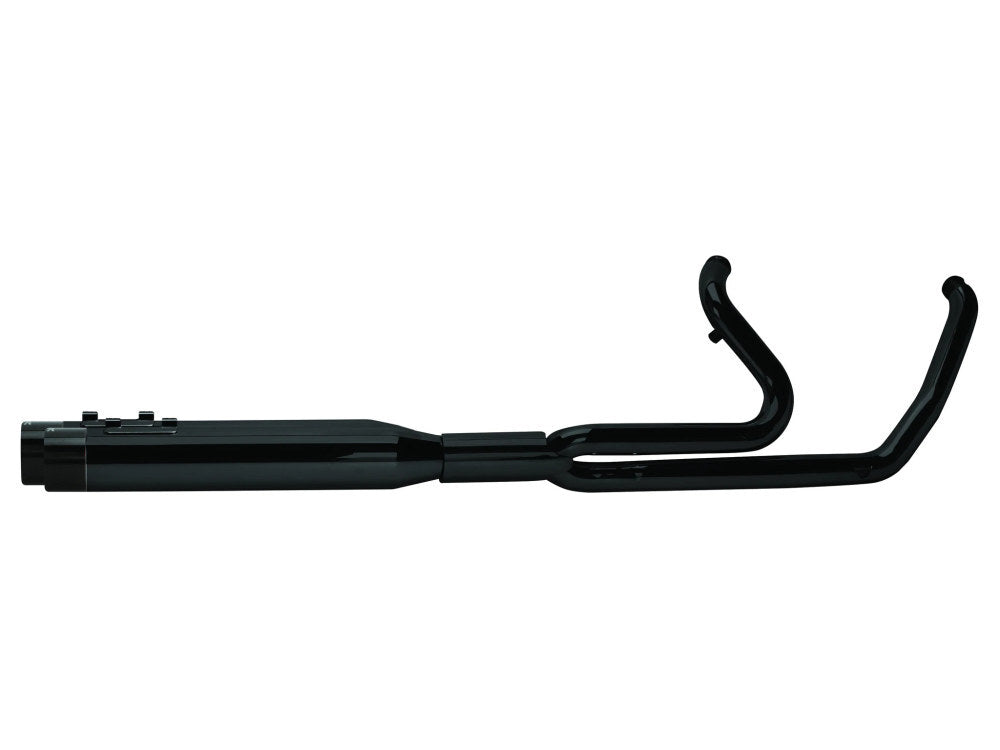 Two Brothers Racing TBR-005-46402-BLK Full Length 2:1 Exhaust System Black w/Black Aluminum Caps & Ghost Pipe for FLH Touring 17-Up