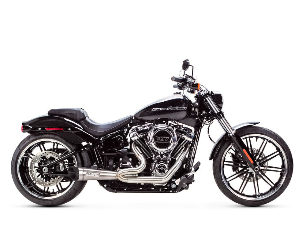 Two Brothers Racing TBR-005-5120199 Shorty Turnout 2-1 Exhaust System Stainless Steel w/Black End Cap for Softail 18-Up