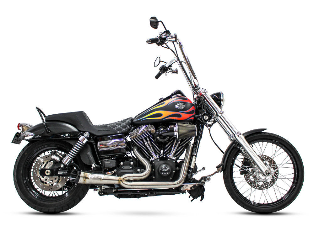 Two Brothers Racing TBR-005-5130199 Shorty Turnout 2-1 Exhaust System Stainless Steel w/Black End Cap for Dyna 06-17