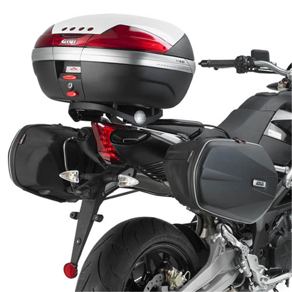 Givi TE6700 Saddlebag Holder for Aprilia Dorsoduro 750/Dorsoduro 1200 08-16 w/Easylock or Soft Side Bags
