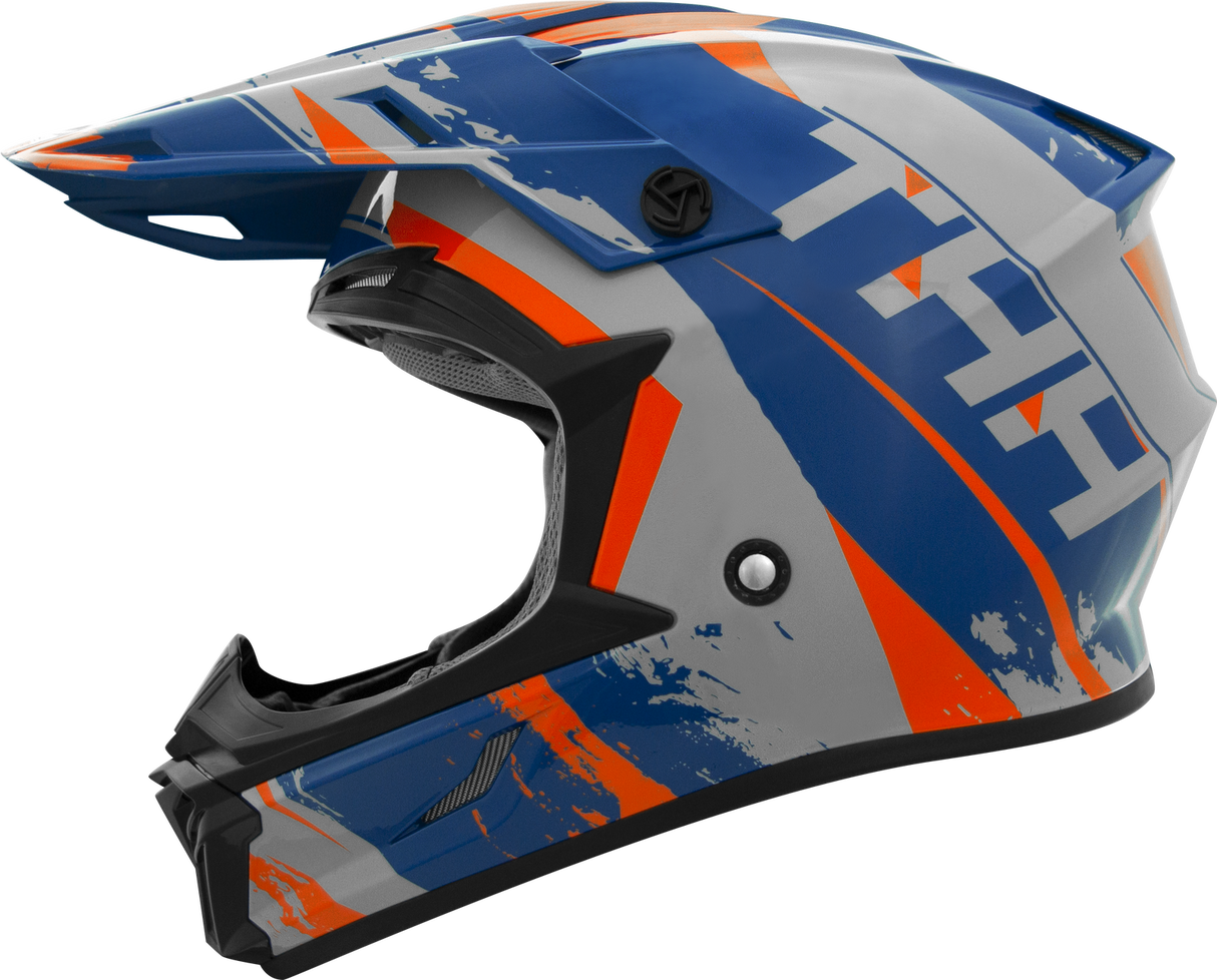 THH T710X Rage Matte Blue/Orange Youth Helmet