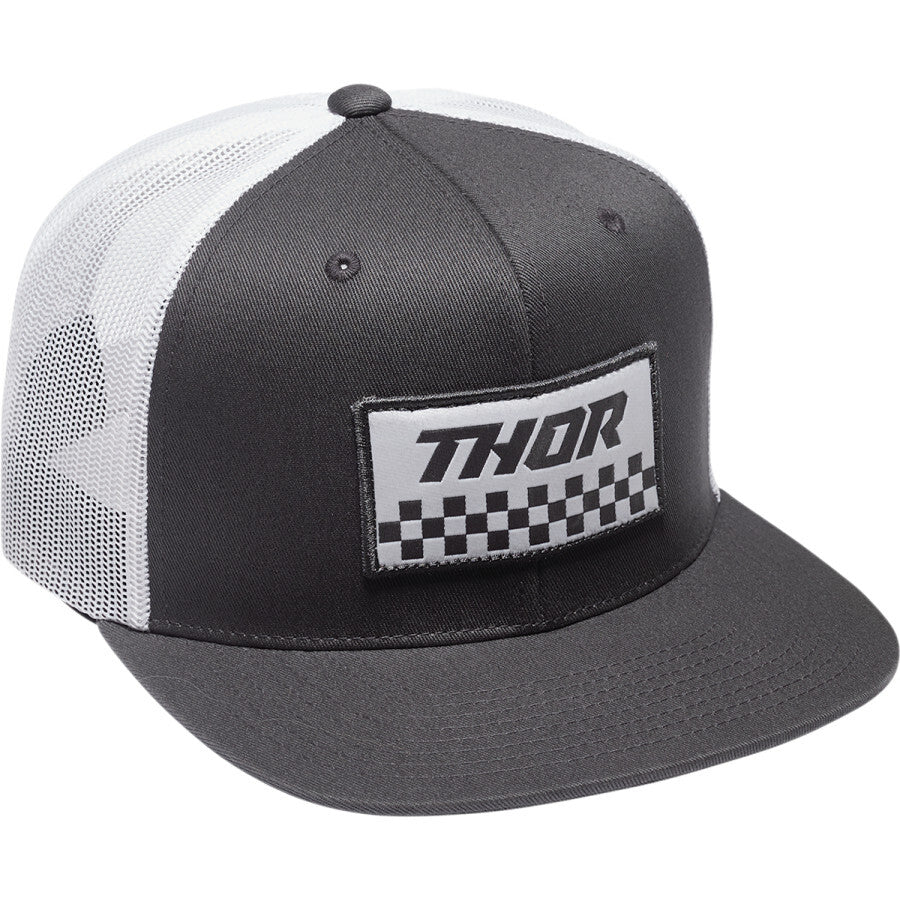 Thor Checkers Snapback Hat Grey/White