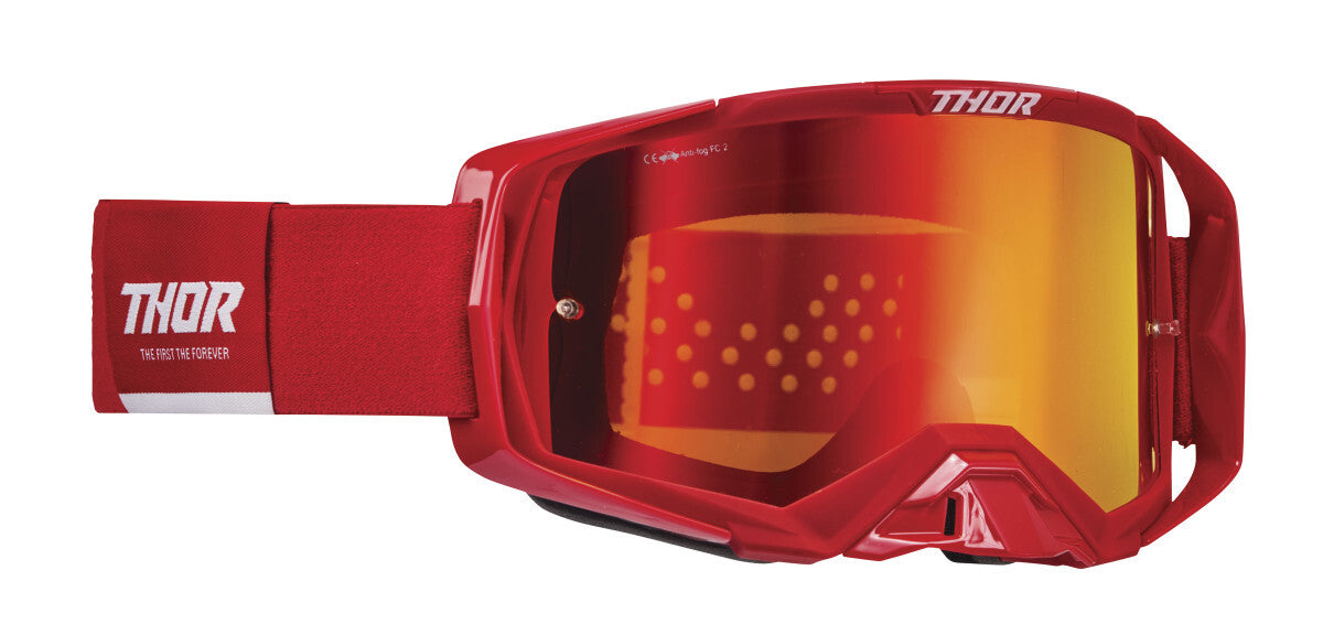 Thor Activate Goggles Red/White w/ Mirror Irridium Lens