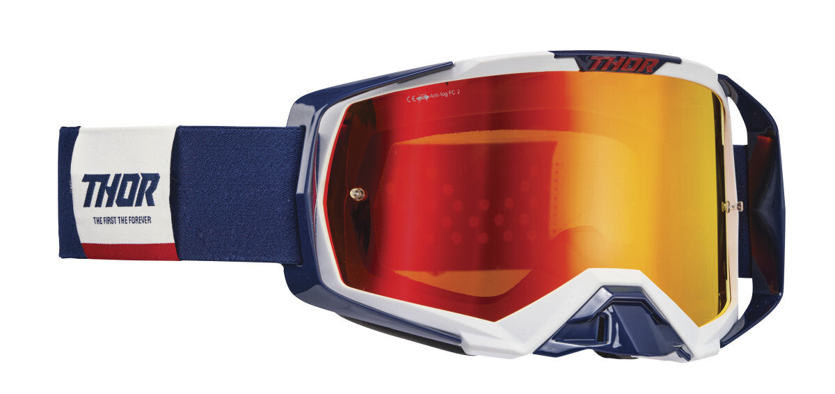 Thor Activate Goggles Navy/White w/Mirror Irridium Lens