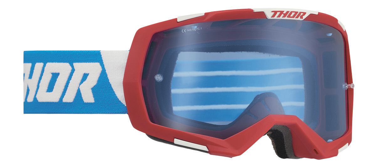 Thor Regiment Goggles Red/White/Blue w/Blue Lens