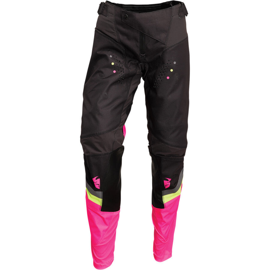 Thor 2024 Pulse Rev Charcoal/Fluro Pink Womens Pants