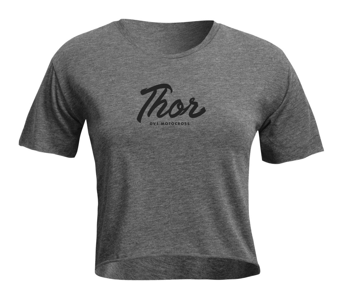 Thor 2024 Script Charcoal Womens Crop Top Tee