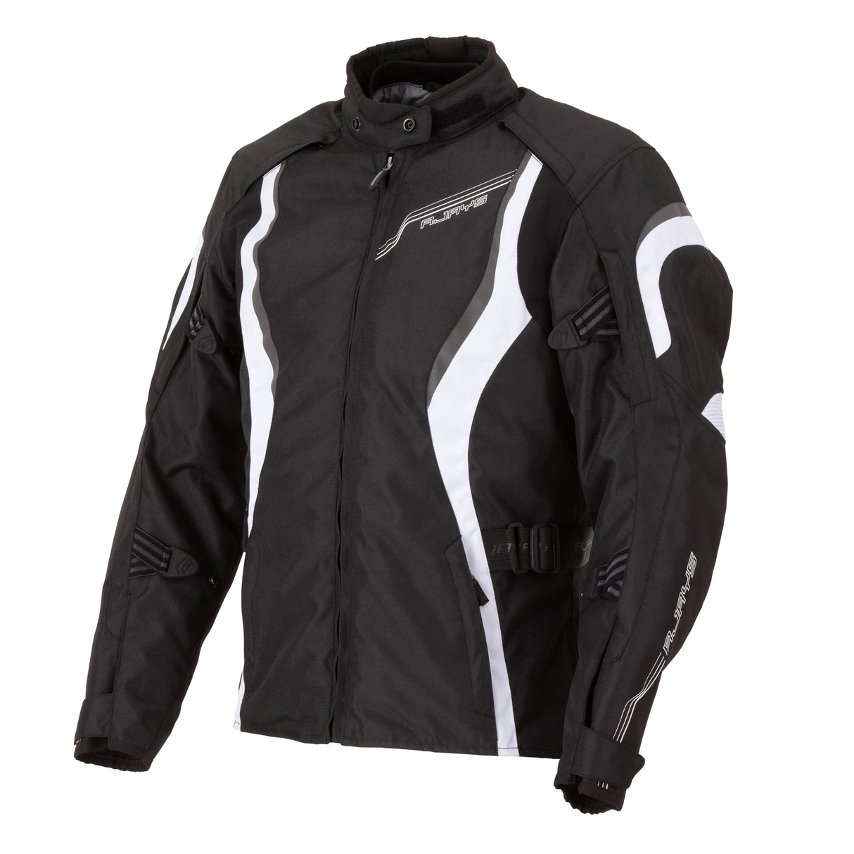 Rjays Athena Black/White Womens Textile Jacket - EasyR