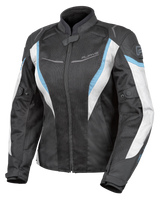 Rjays Swift III Black/White/Light Blue Womens Textile Jacket