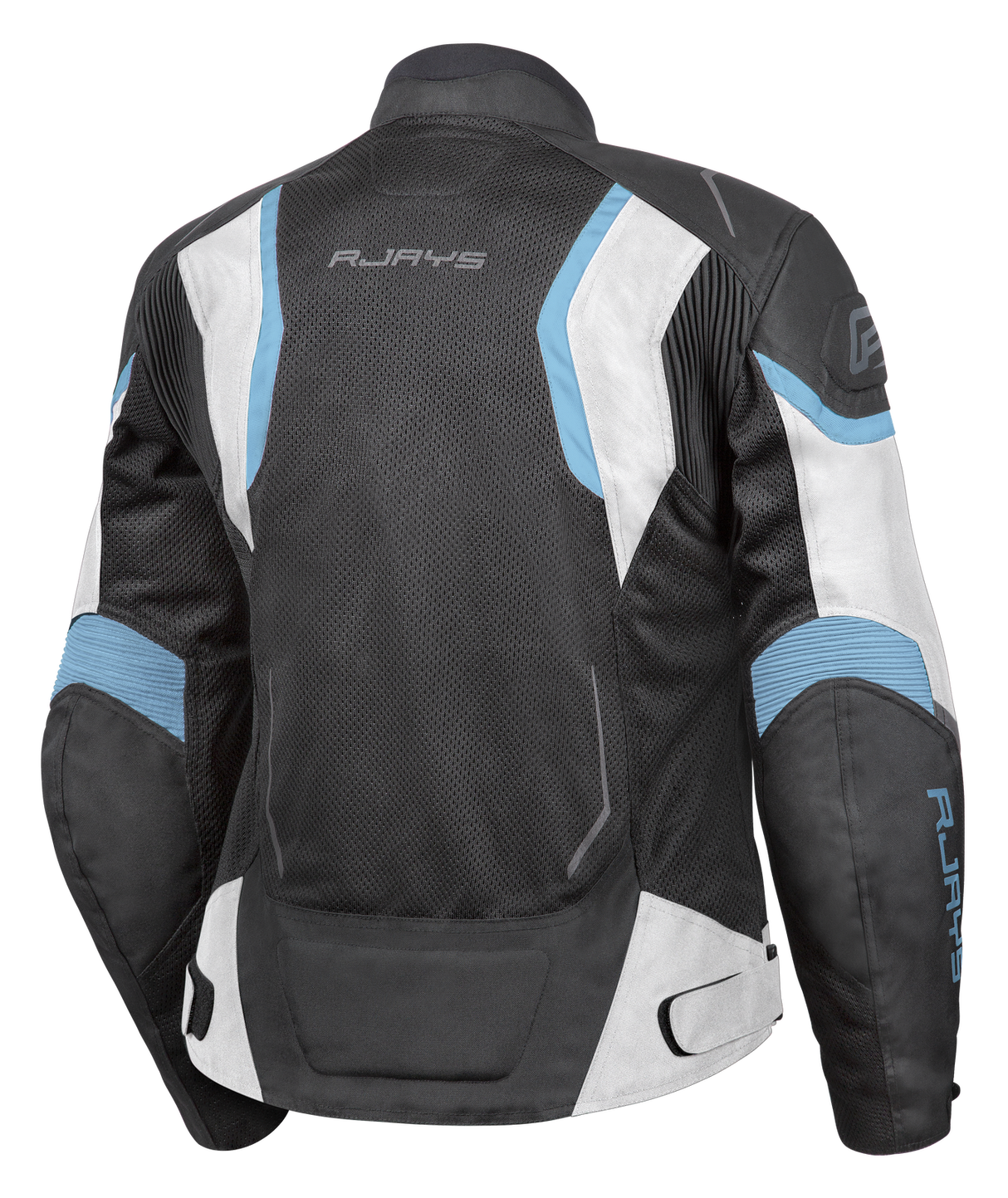 Rjays Swift III Black/White/Light Blue Womens Textile Jacket