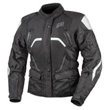 Rjays Voyager 6 Black/White Comfort Fit Womens Textile Jacket