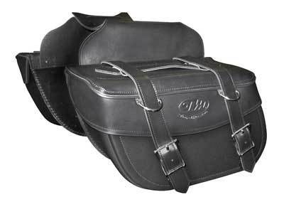 TM Motorcycle Luggage TMBAG005 Saddlebag Slant Plain No Studs