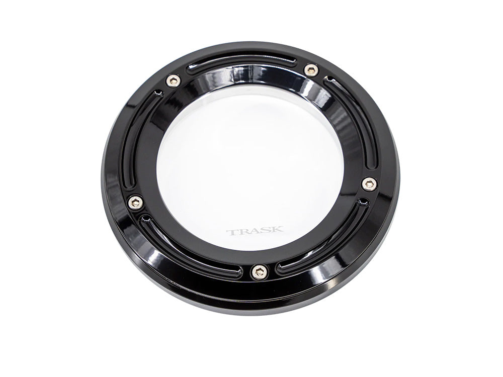 Trask Performance TP-TM-0041BK Assault Clear Derby Cover Gloss Black for Touring 16-Up