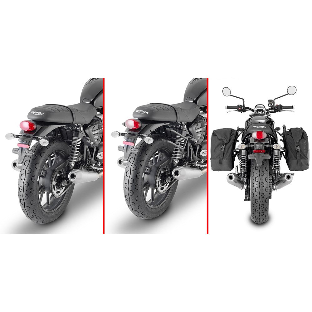 Givi TR6407 Remove-X Rapid Release Saddlebag Holder for Street Twin 900 16-22/Speed Twin 900 23-25/Bonneville T100 17-22/Bonneville T120 16-25w/Soft Side Bags