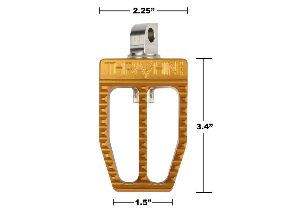 Thrashin Supply TS-TSC-2019-5-D Militant Footpegs Gold w/H-D Male Mount