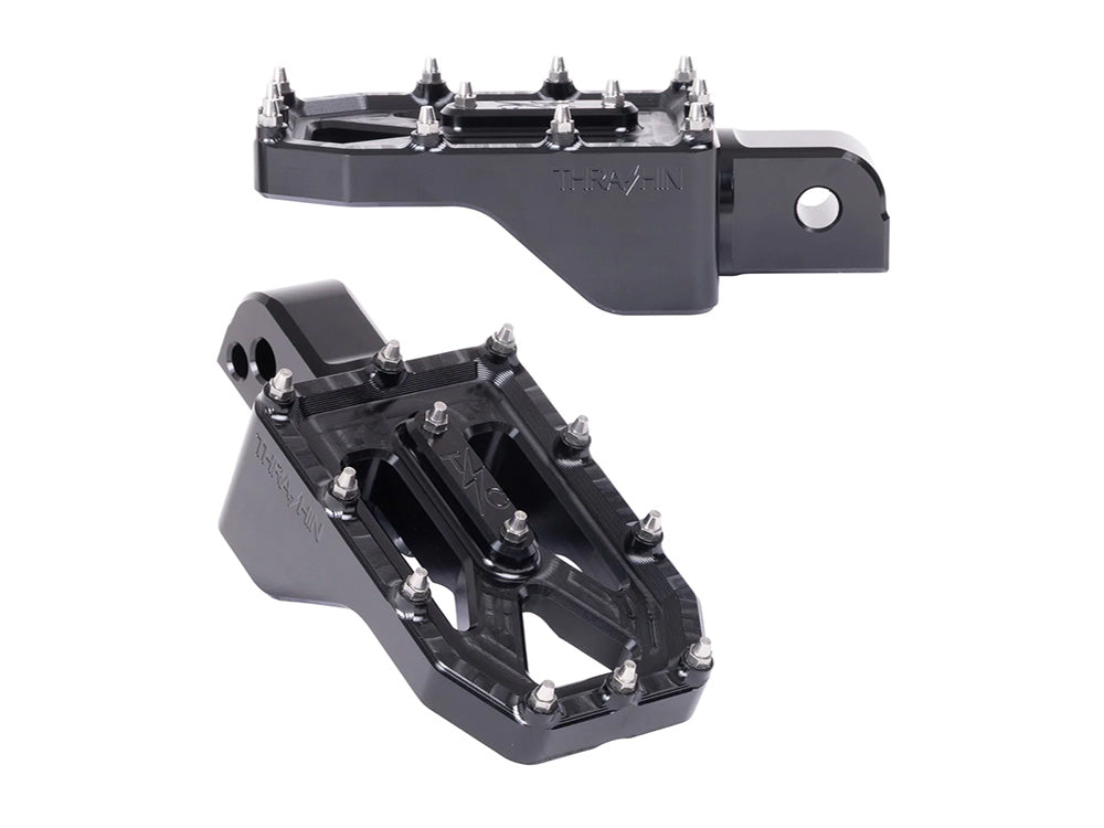 Thrashin Supply TS-TSC-2022-1-SR Aggressor Rear Passenger Footpegs Black for Harley-Davidson Softail 18-Up