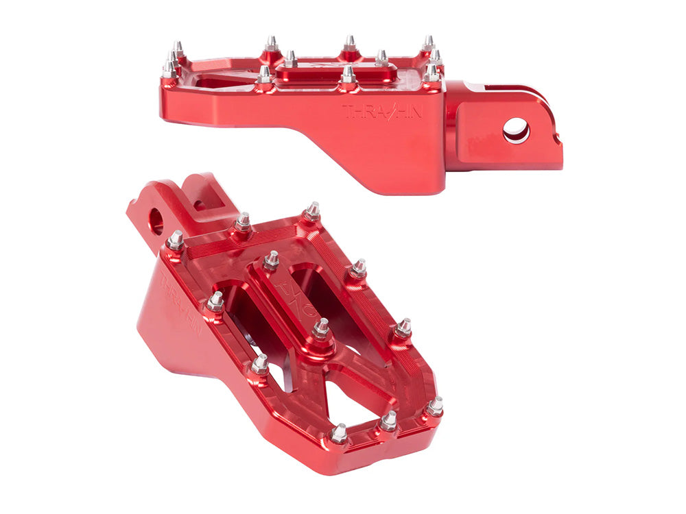 Thrashin Supply TS-TSC-2022-2-SF Aggressor Front Rider Footpegs Red for Harley-Davidson Softail 18-Up