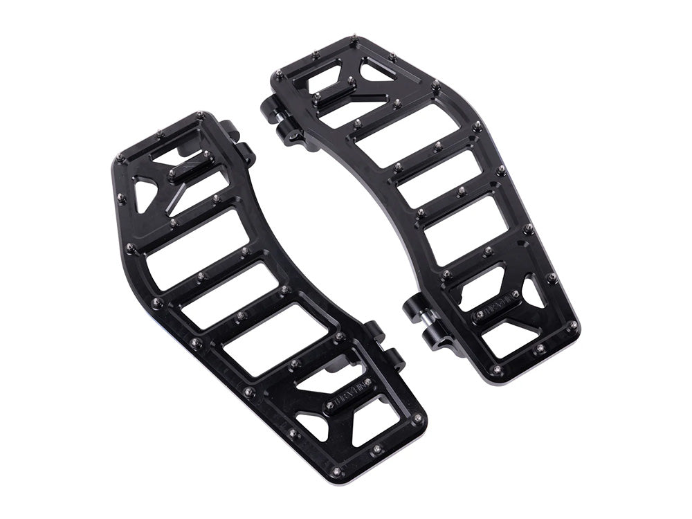 Thrashin Supply TS-TSC-2219-1 Aggressor Front Rider Floorboards Black for Harley-Davidson Touring 80-Up/FL Softail 86-17/Dyna Switchback 12-16
