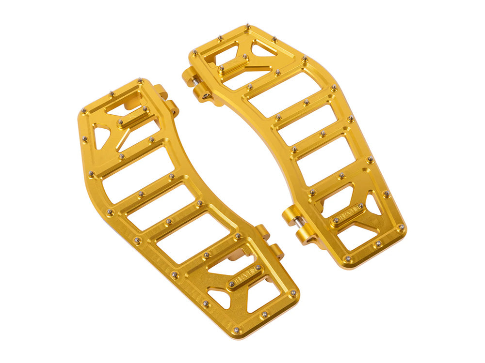 Thrashin Supply TS-TSC-2219-5 Aggressor Rider Floorboards Gold for Harley-Davidson Touring 80-Up/FL Softail 86-17/Dyna Switchback 12-16