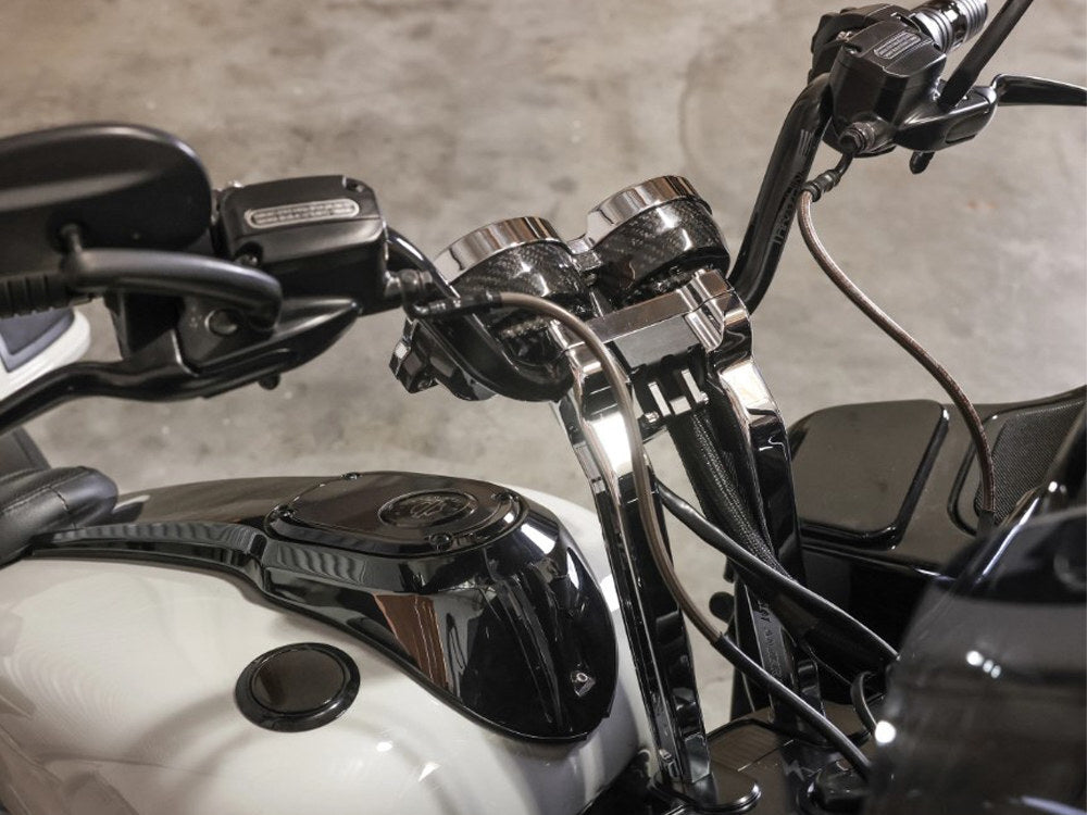 Thrashin Supply TS-TSC-2709-1 Thrashin Risers to Gauges Relocation Front Extension Bracket Black for Road Glide 15-23