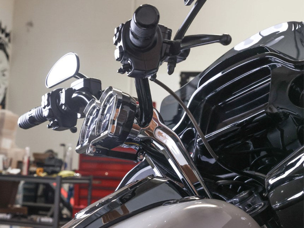 Thrashin Supply TS-TSC-2709-1 Thrashin Risers to Gauges Relocation Front Extension Bracket Black for Road Glide 15-23