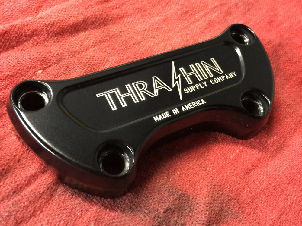 Thrashin Supply TS-TSC-2800-4 Handlebar Top Clamp Twice Cut Black