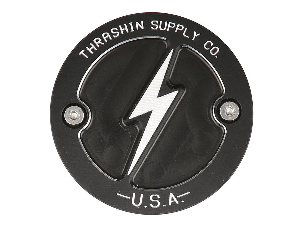 Thrashin Supply TS-TSC-3027-4 Dished Points Cover Black for Milwaukee 8 17-Up