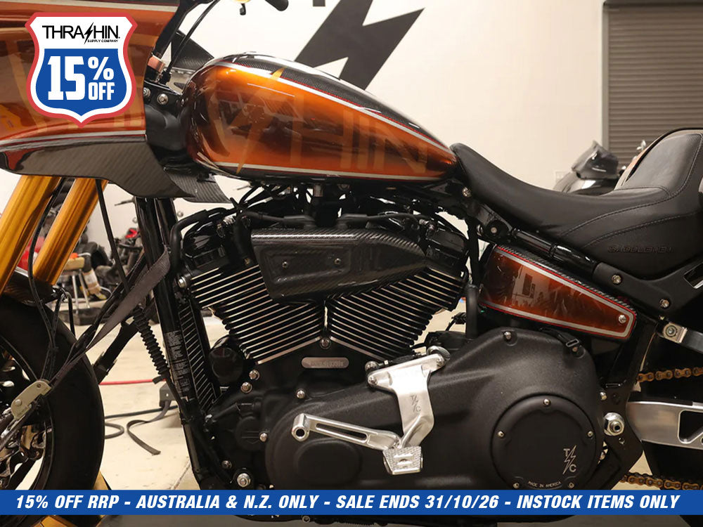 Thrashin Supply TS-TSC-3111-1 Air Scoop Coil Cover Gloss Carbon for Harley-Davidson Softail 18-Up/Touring 24-Up
