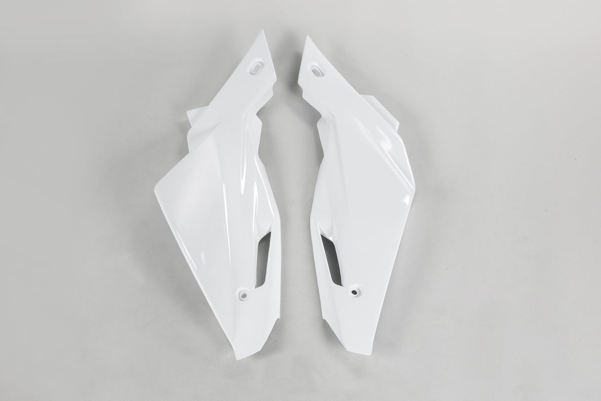 UFO Side Panels White for Husqvarna TC/TR/TX 250/310 05-07/CR125/WR125 06-08/CR250/WR250/WR300 06-13