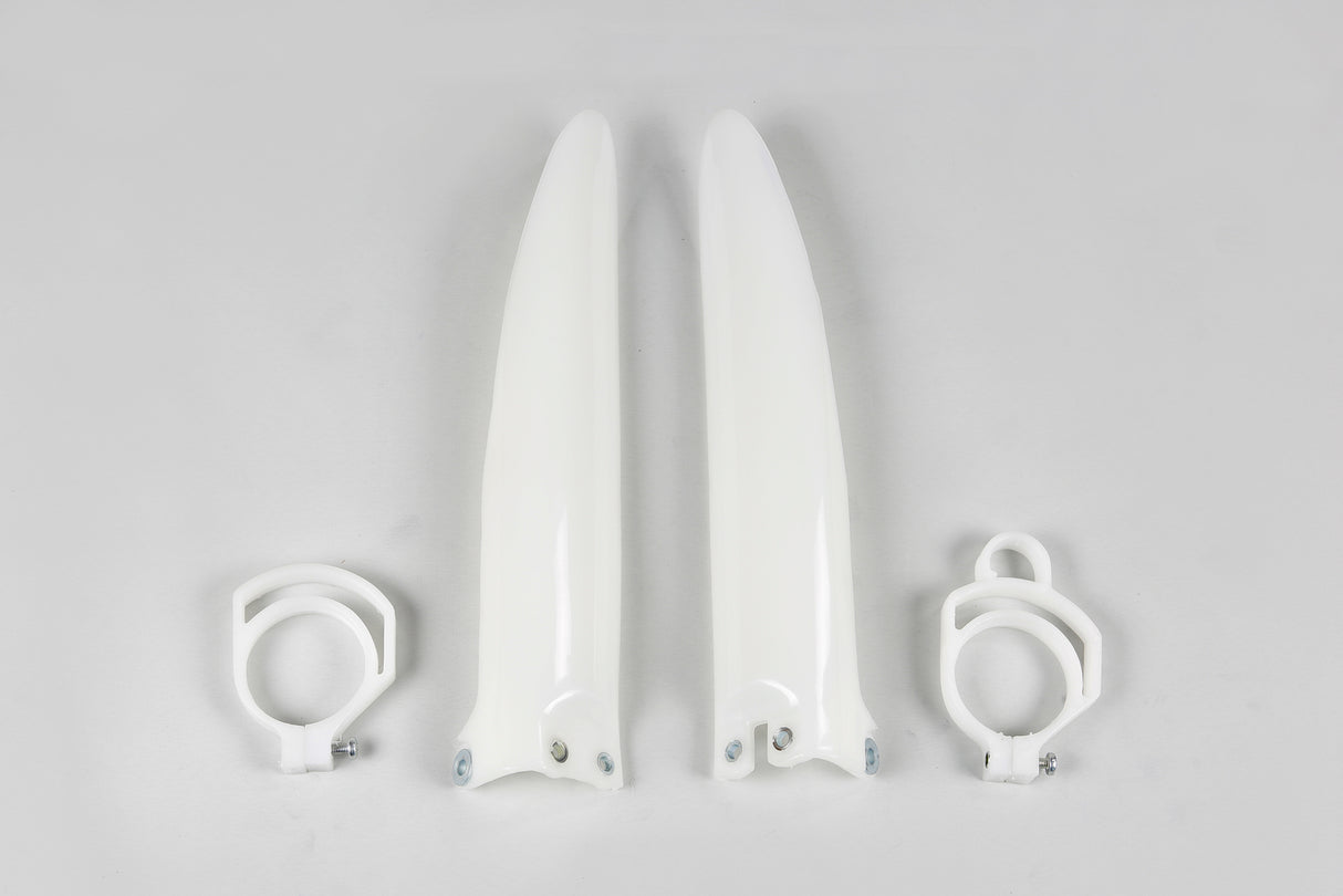 UFO Fork Slider Protectors White for Kawasaki KX85 98-13